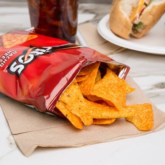 Opened bag of doritos