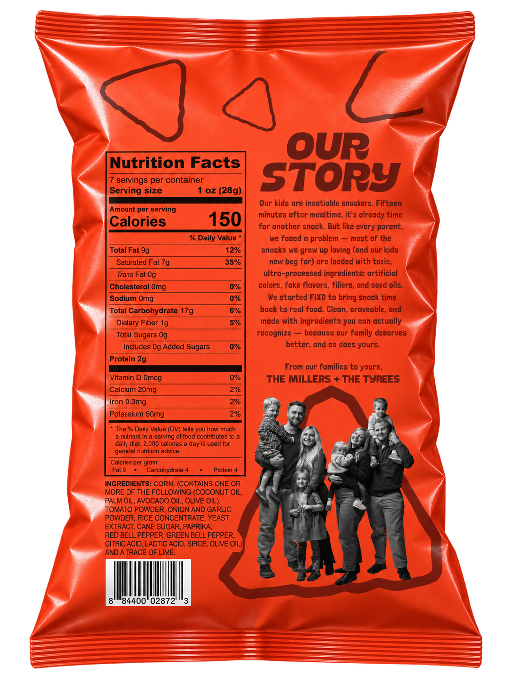FIXD tortilla chips ingredients and nutrition facts