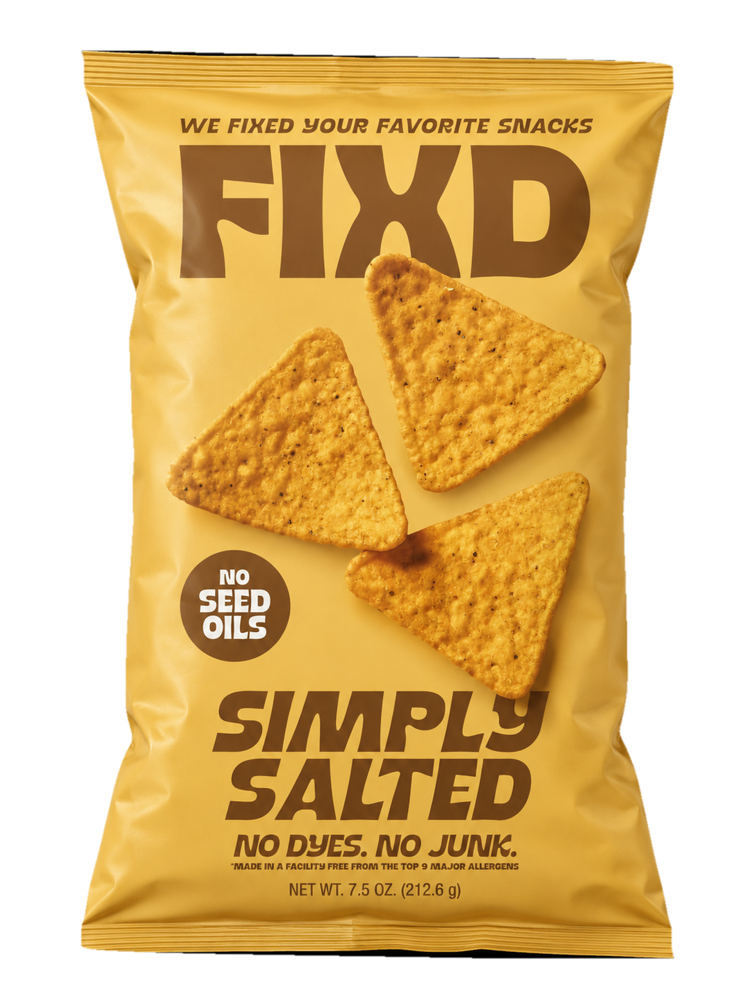 FIXD Simply Salted tortilla chips front of bag