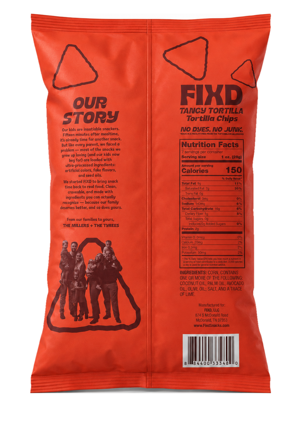 FIXD Tangy Tortilla tortilla chips back of bag